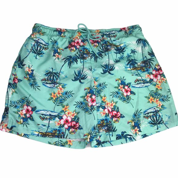 Men's Swim Trunks Shorts Large Tropical Floral